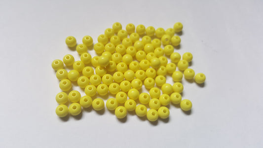 4mm acrylic round beads - yellow