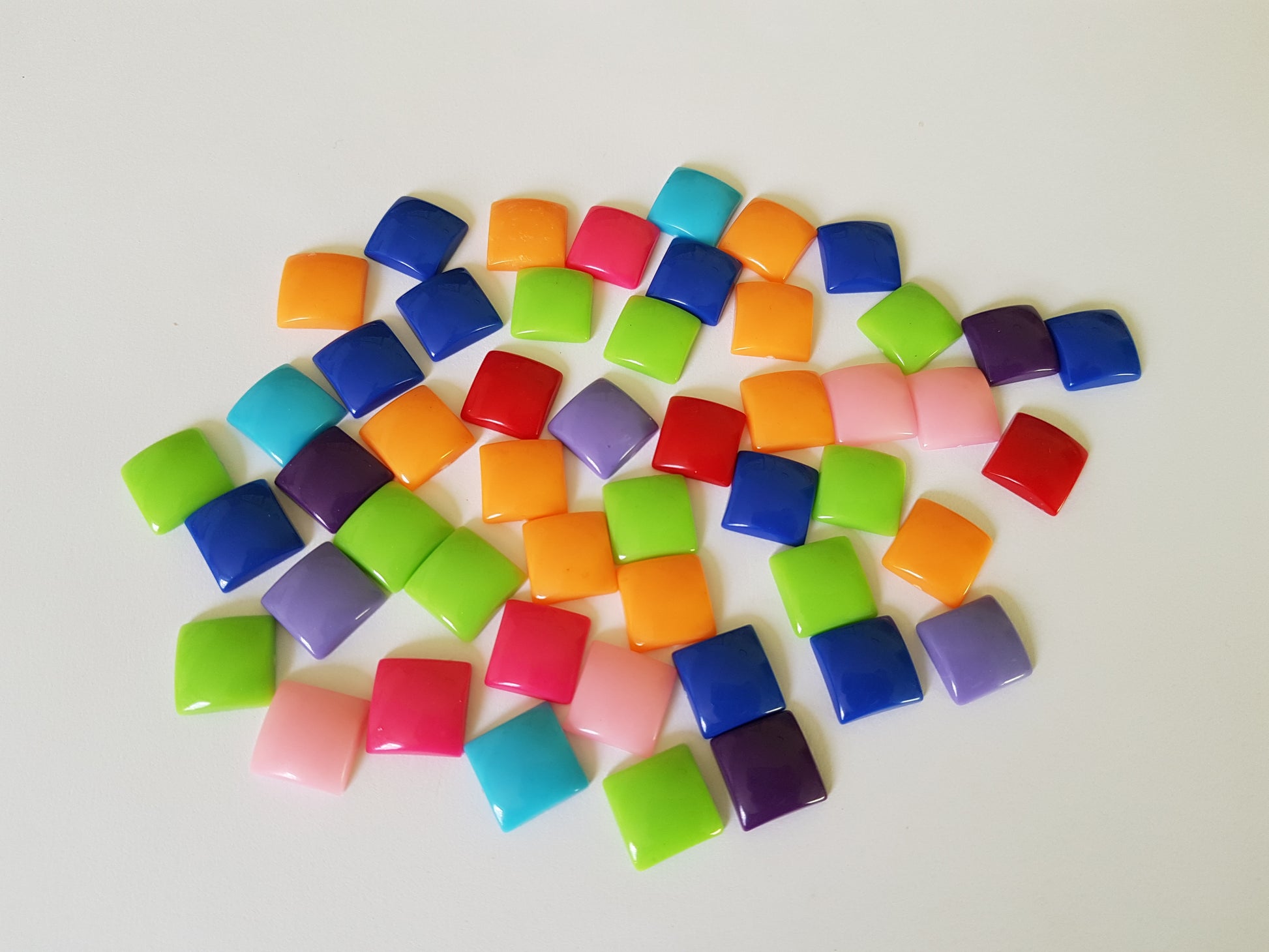 square cabochons - mixed colour