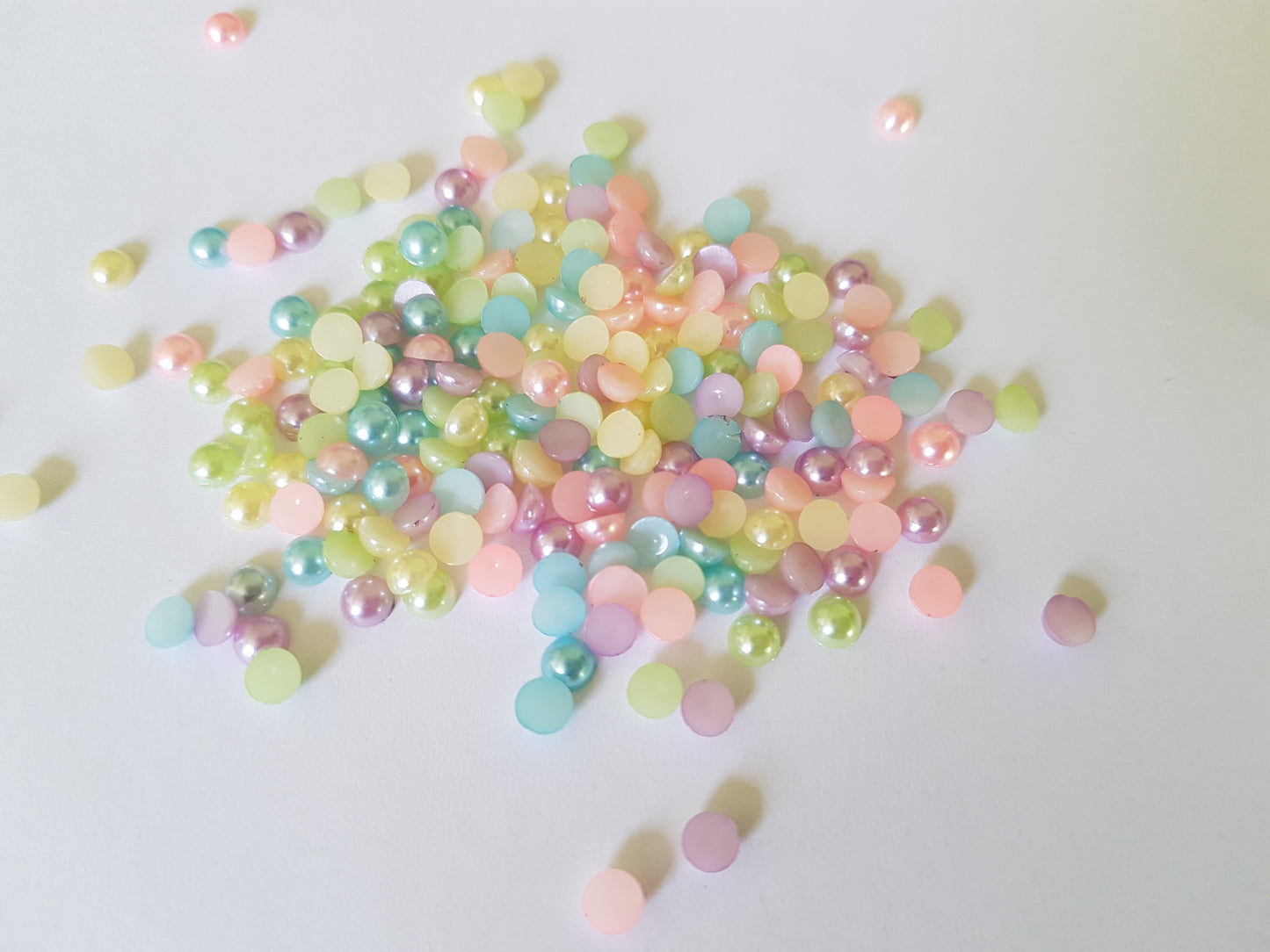 acrylic pearl cabochons - mixed colour