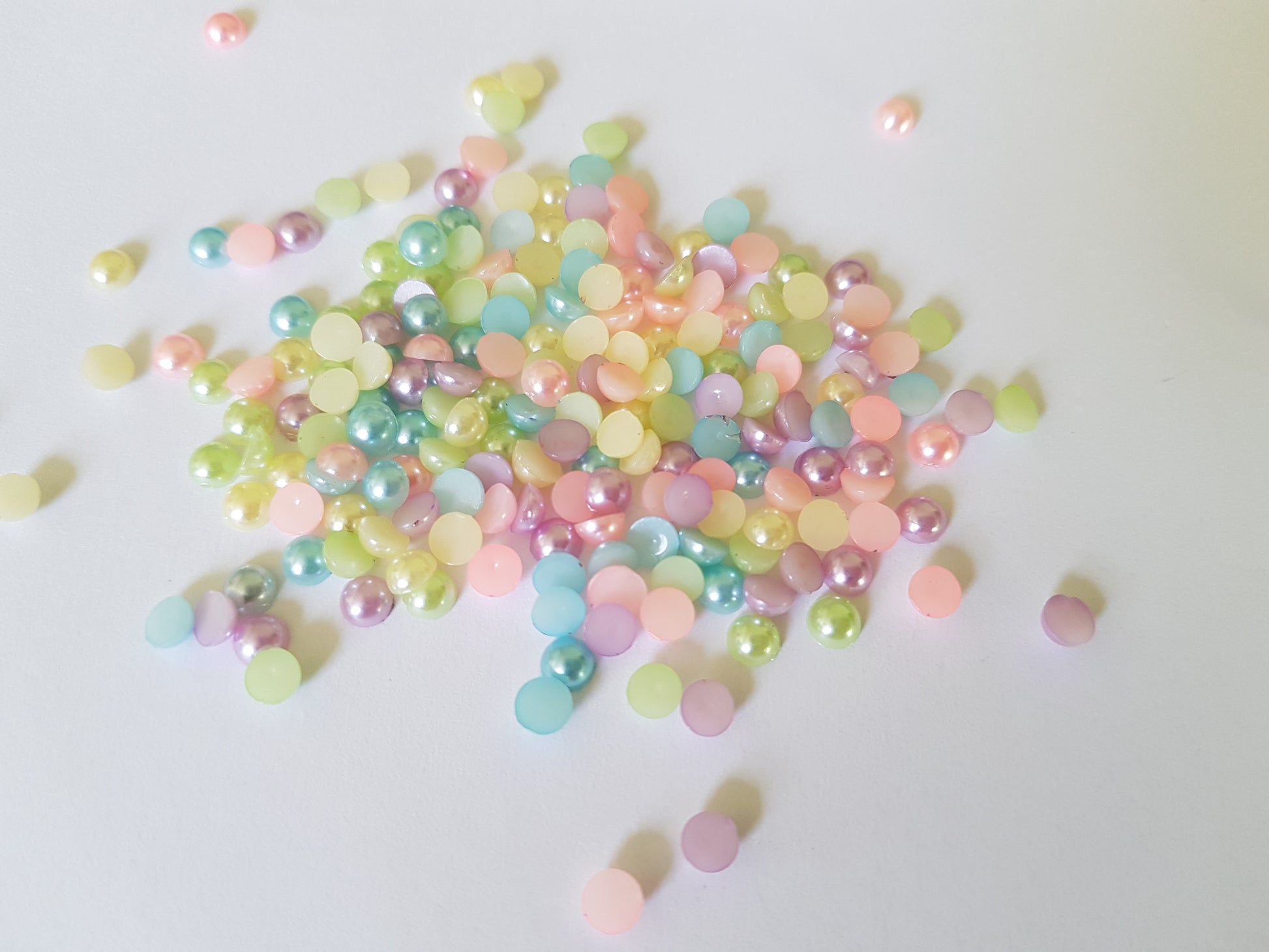 acrylic pearl cabochons - mixed colour