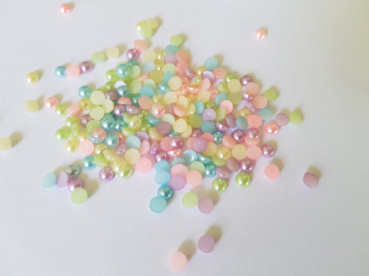 acrylic pearl cabochons - mixed colour