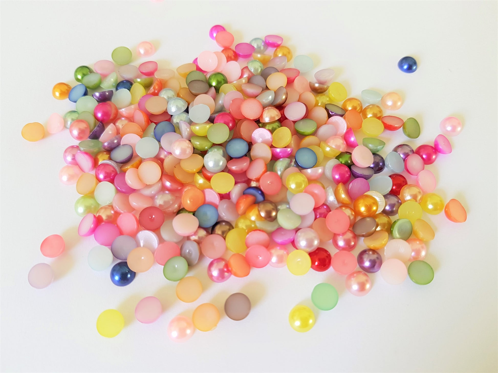 acrylic pearl cabochons - mixed colour