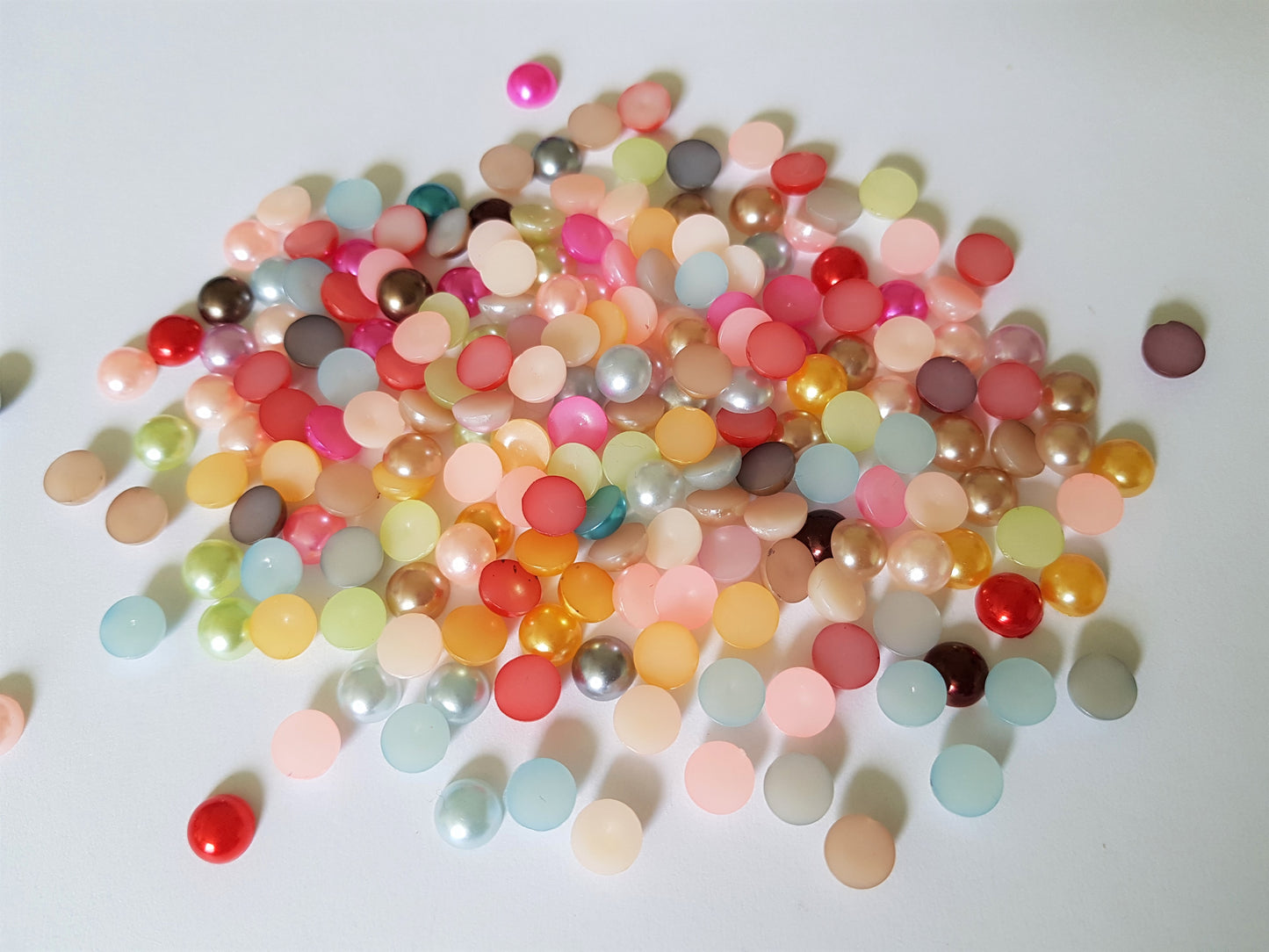 acrylic pearl cabochons - mixed colour