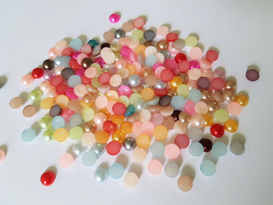 acrylic pearl cabochons - mixed colour