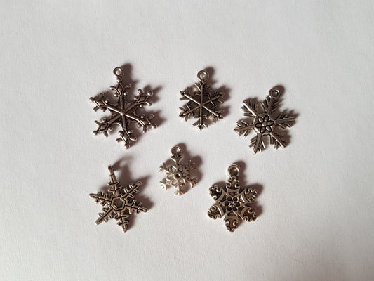 mixed snowflake charms