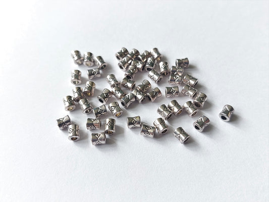 column spacer beads - 4mm - silver plated 