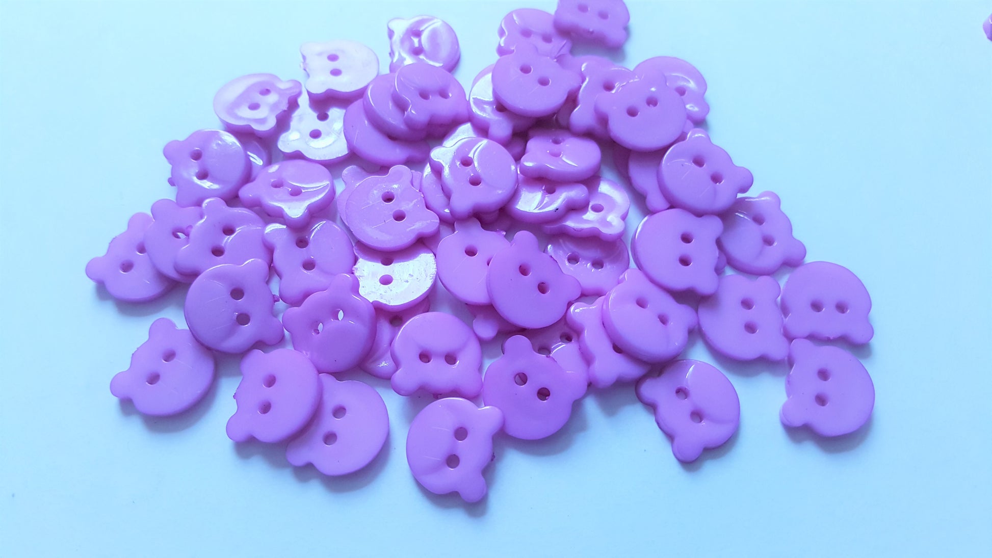 14mm acrylic bear buttons - purple