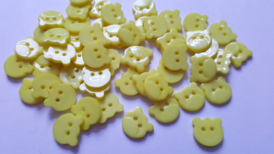 14mm acrylic bear buttons - yellow