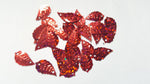 16mm holographic leaf sequins - red