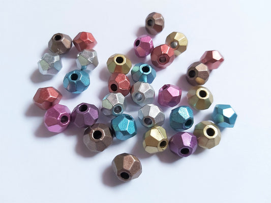 12.5mm metallic acrylic bicone beads - mixed colour 