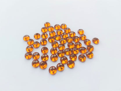 6mm acrylic rhinestones - faceted round - amber