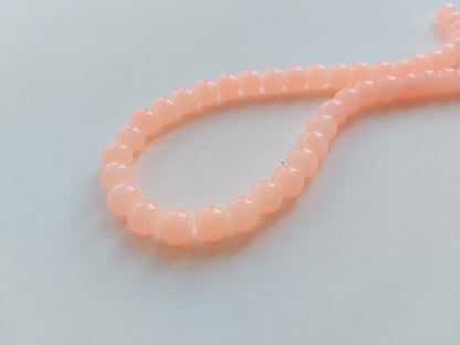 8mm imitation jade glass beads - apricot