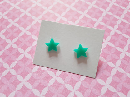 star stud earrings - aqua 