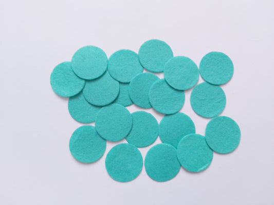 30mm felt circles - aqua