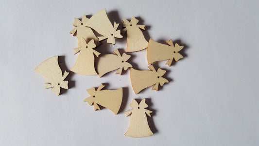 30mm wooden bell shapes