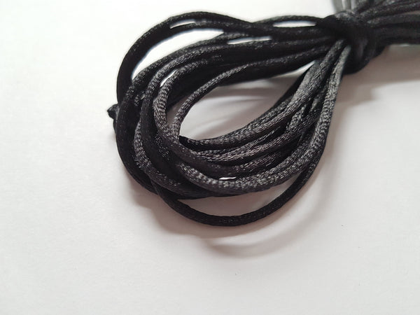 2mm silky nylon cord - black