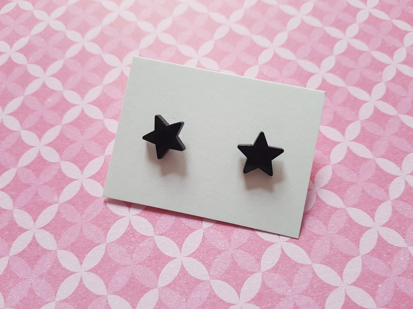 star stud earrings - black