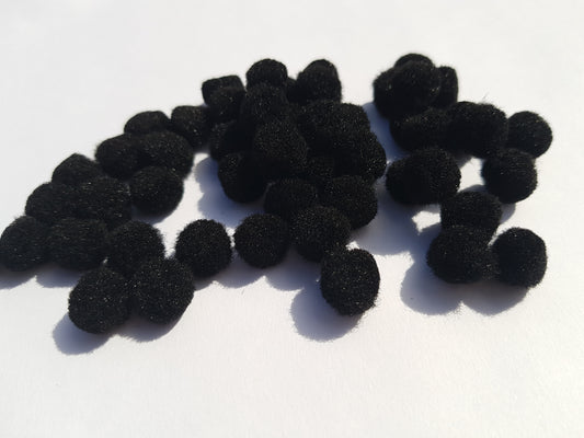 12mm craft pompoms - black