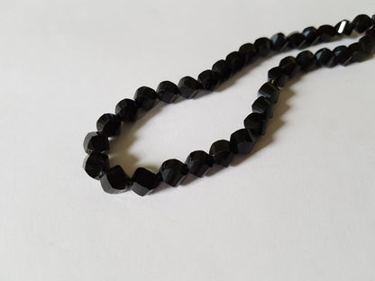 8mm glass helix beads - black