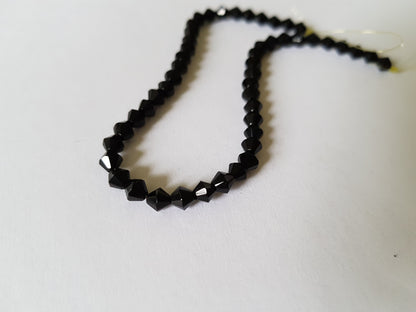 4mm glass bicone beads - black