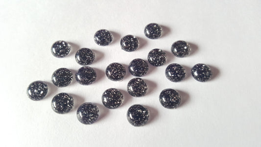 glitter cabochons - black