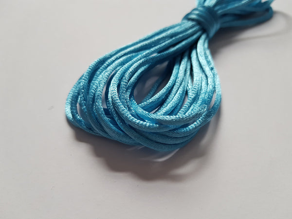 2mm silky nylon cord - blue