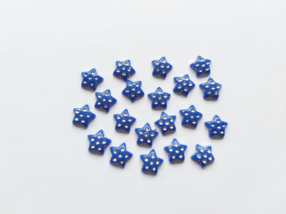 11mm acrylic star cabochons - blue