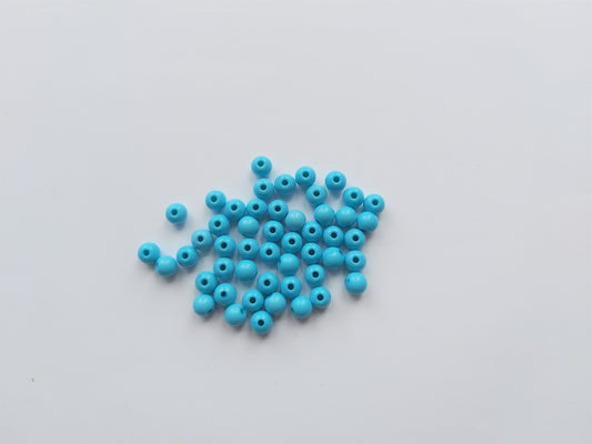 6mm acrylic round beads - blue