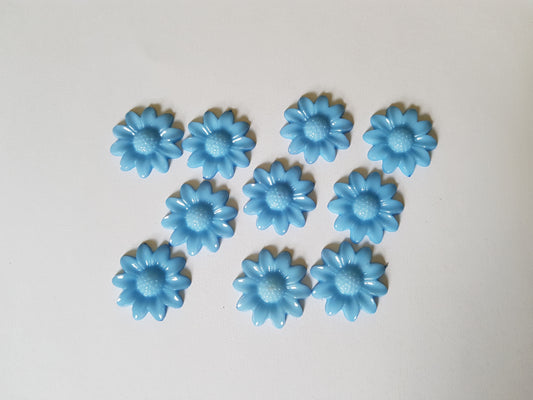 flower cabochons - blue