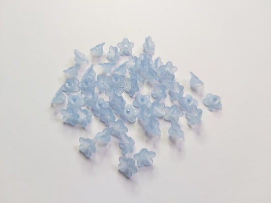 10mm frosted acrylic flower beads - blue