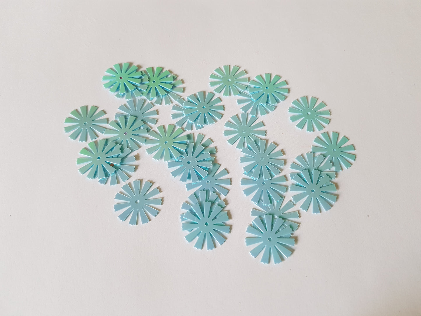 21mm AB plated pinwheel sequins - blue 