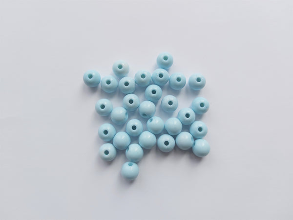 8mm acrylic round beads - blue