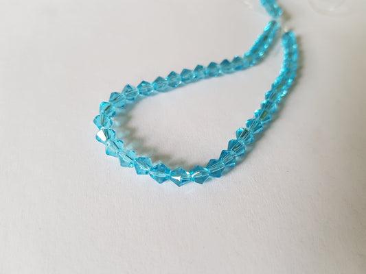 4mm glass bicone beads - blue