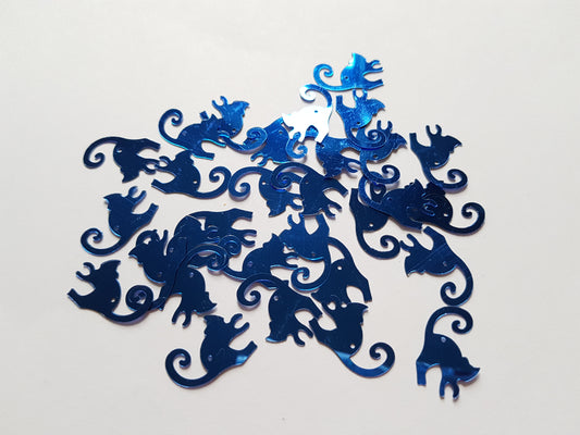 19mm happy cats sequins - blue