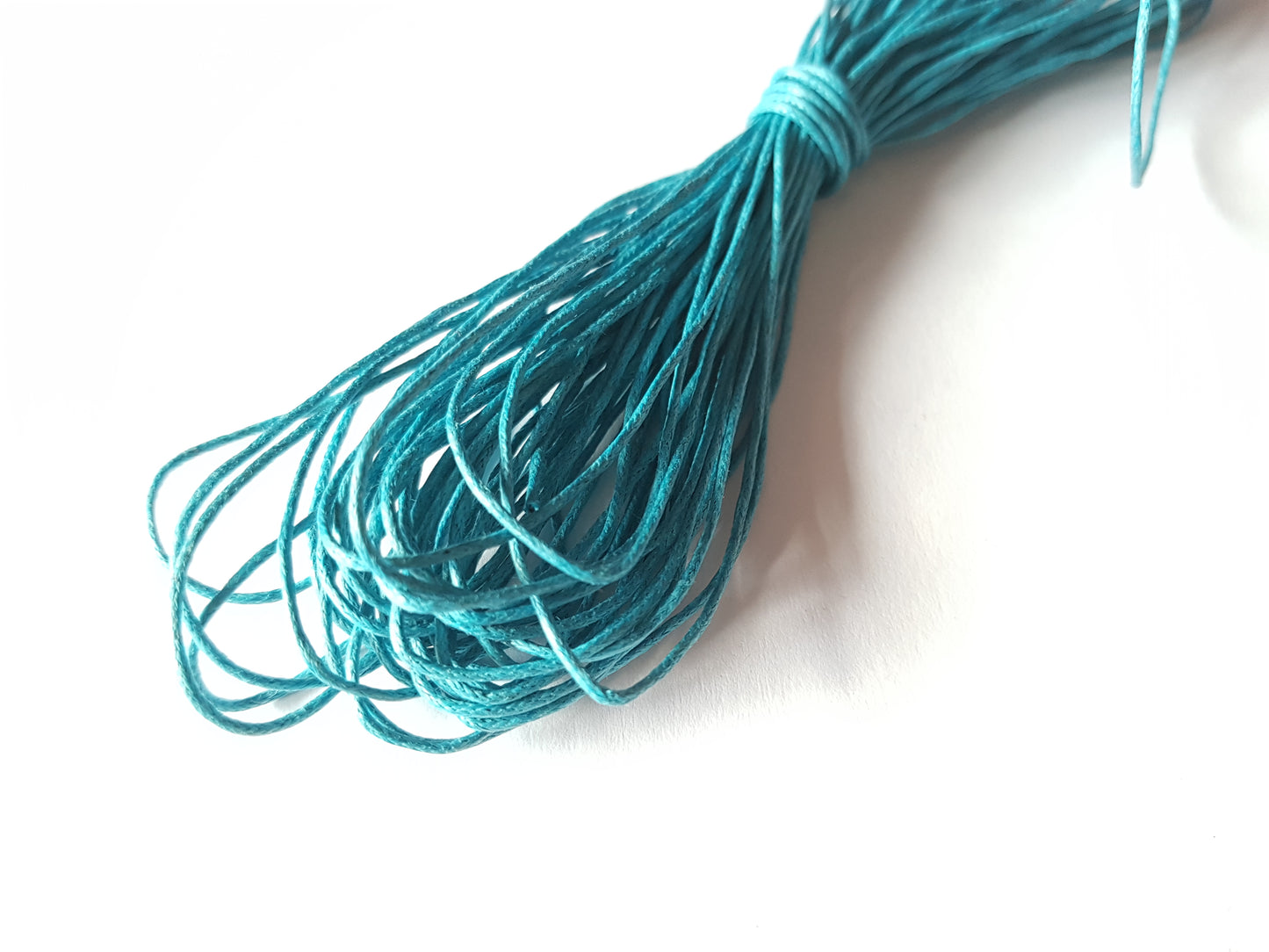 waxed cotton cord - bright blue