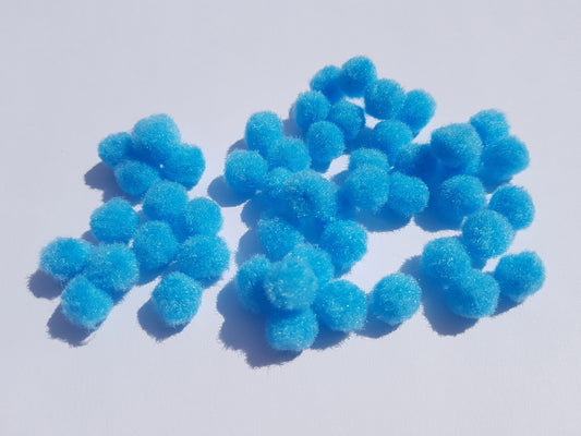 12mm pompoms - bright blue