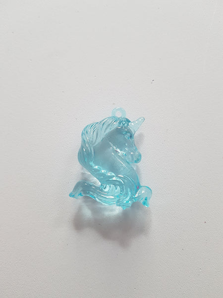 51mm acrylic unicorn pendant - bright blue 
