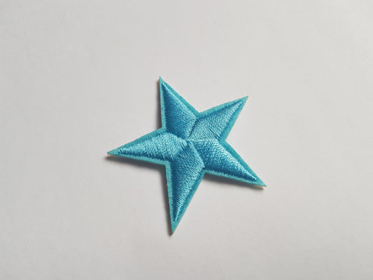 45mm star applique - bright blue