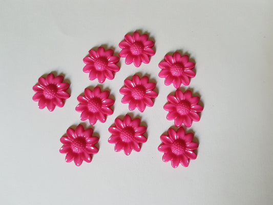 flower cabochons - bright pink 