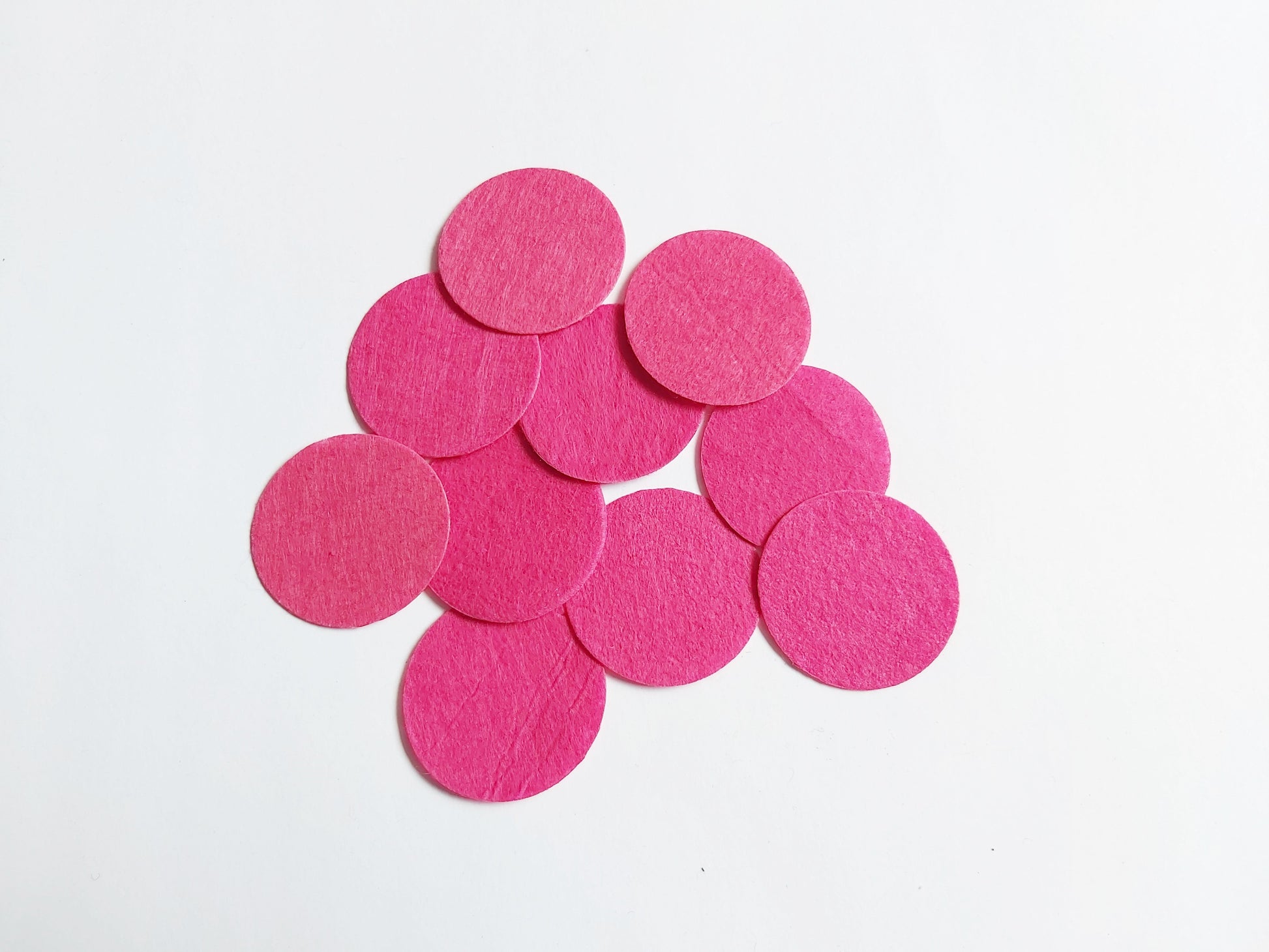 40mm felt circles - bright pink