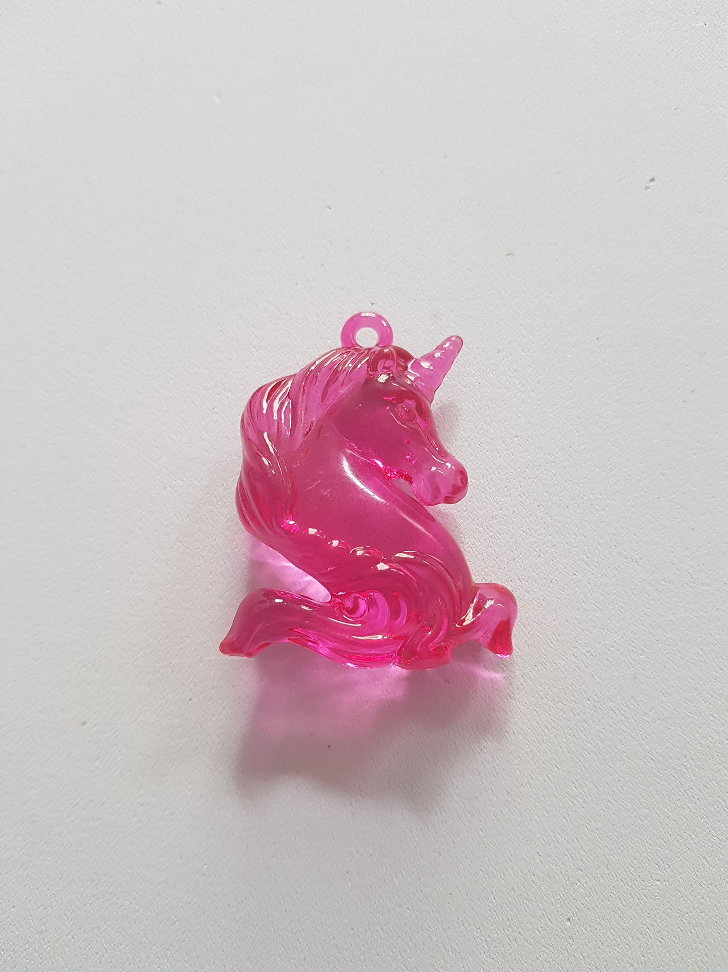 51mm acrylic unicorn pendant - bright pink 