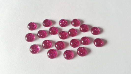 glitter cabochons - pink