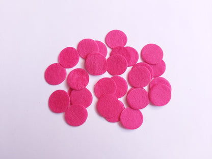 20mm felt circles - bright pink