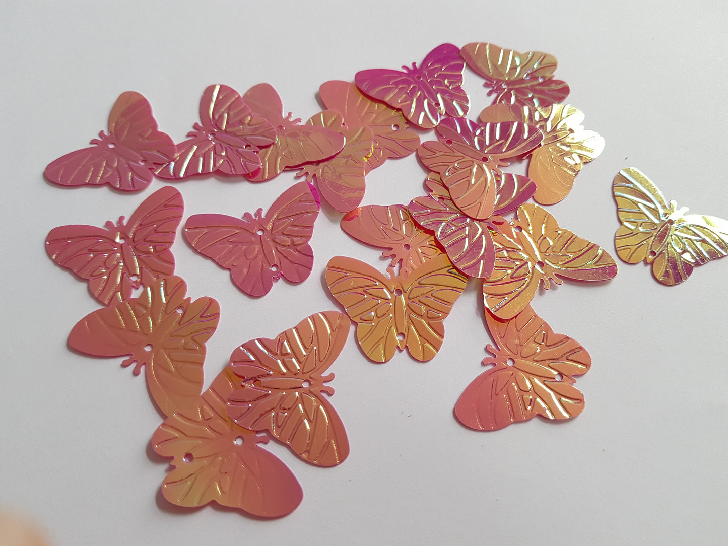 30mm AB plated butterfly sequins - bright purple