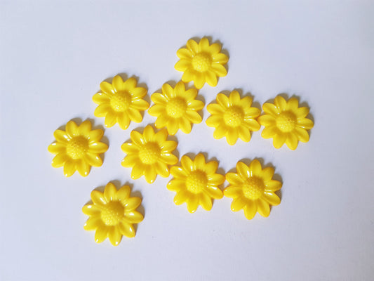 flower cabochons - bright yellow