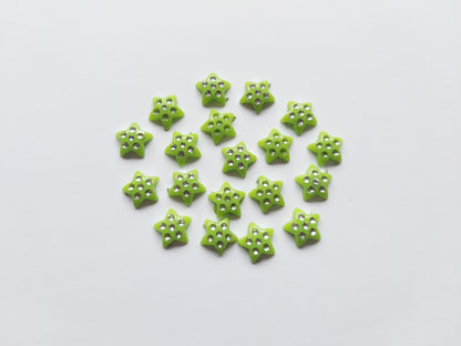 11mm acrylic star cabochons - bright green 