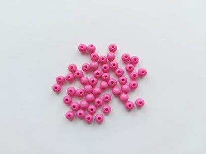 6mm acrylic round beads - bright pink