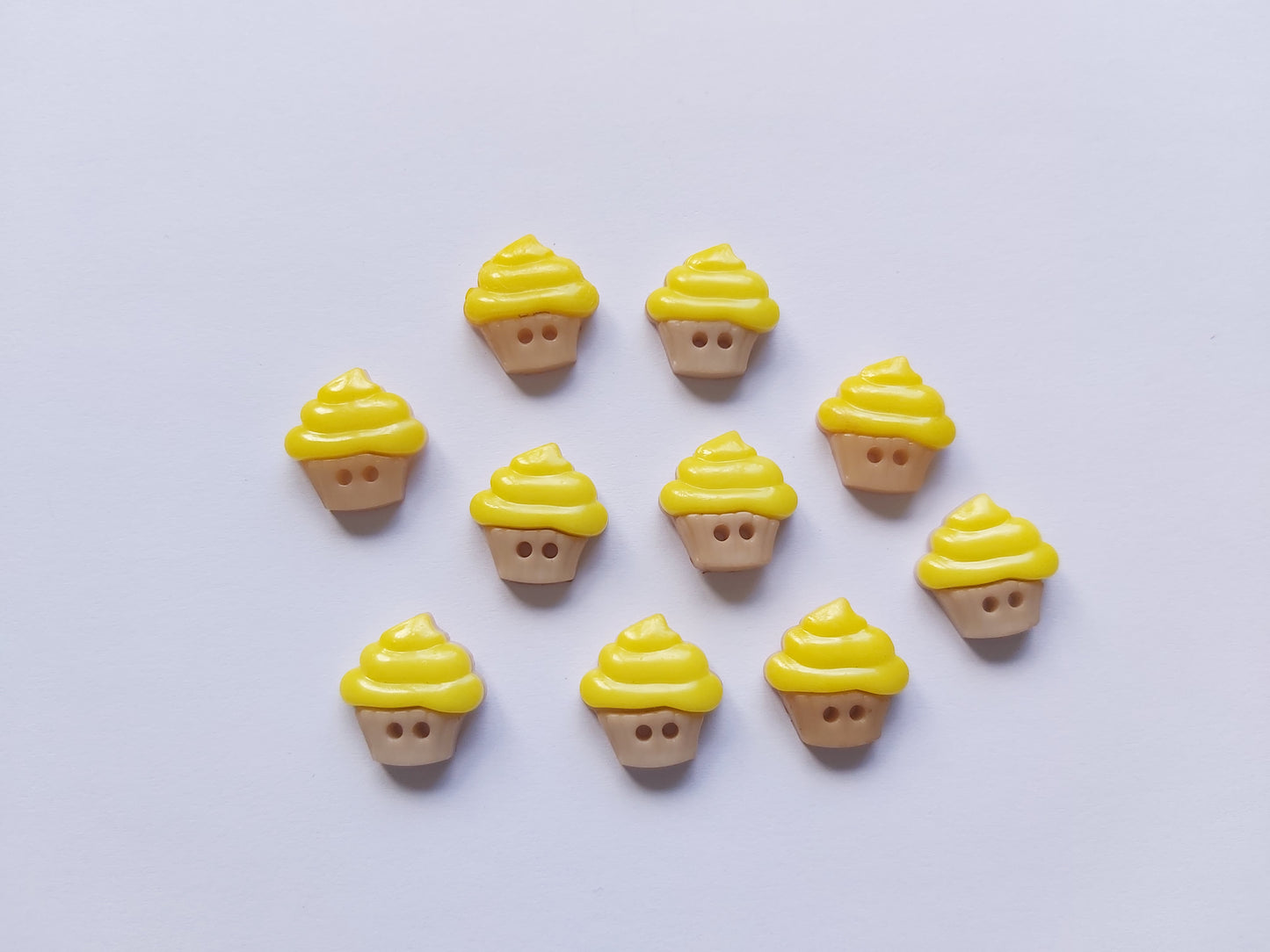 16mm 2-hole acrylic cupcake buttons - bright yellow