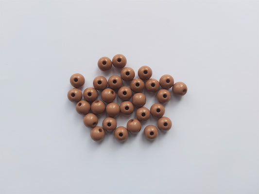 8mm acrylic round beads - brown