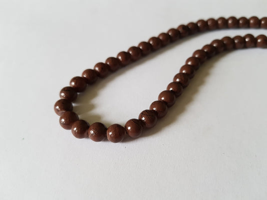 6mm drawbench glass beads - brown